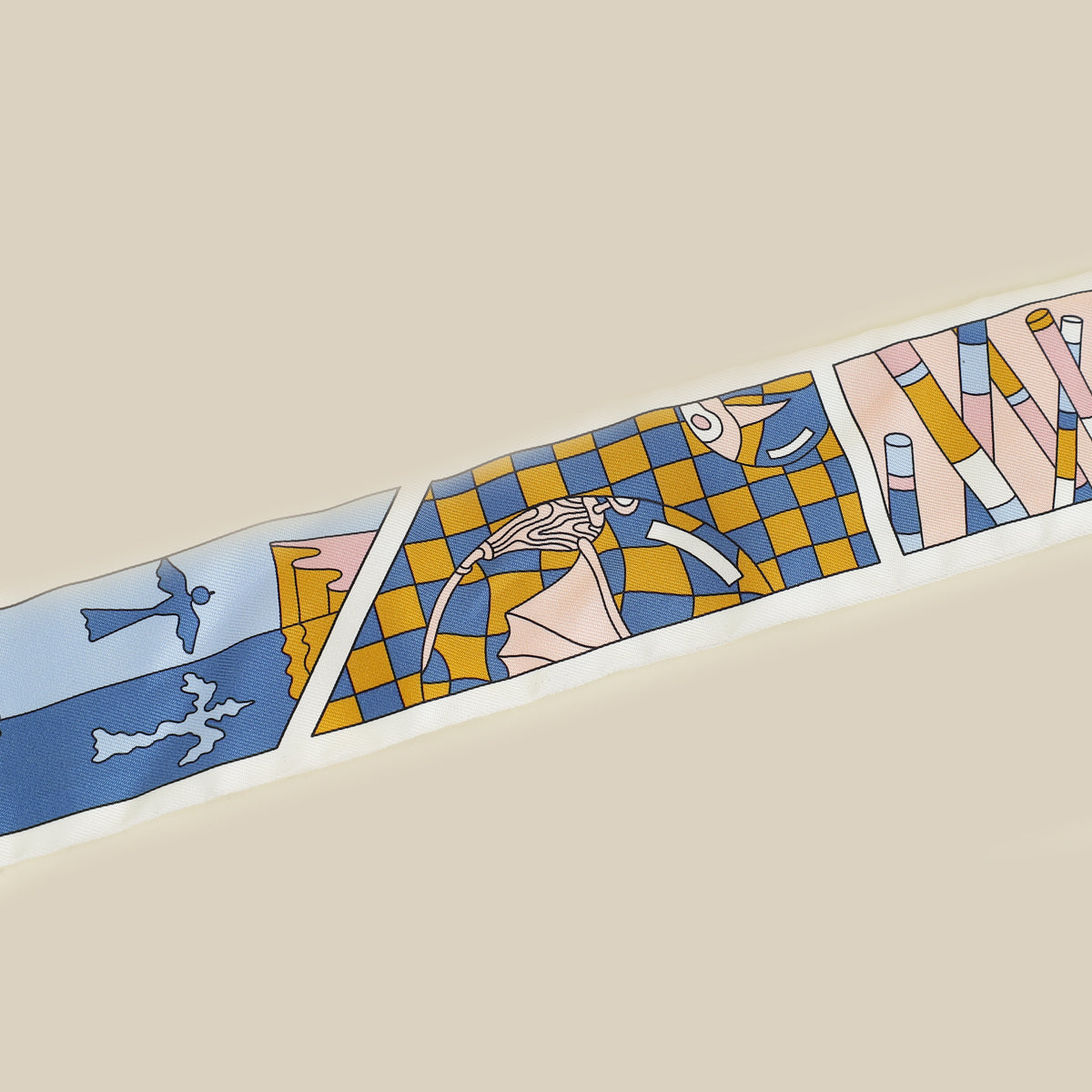 Hermes Tricolor Factory Suite Twilly