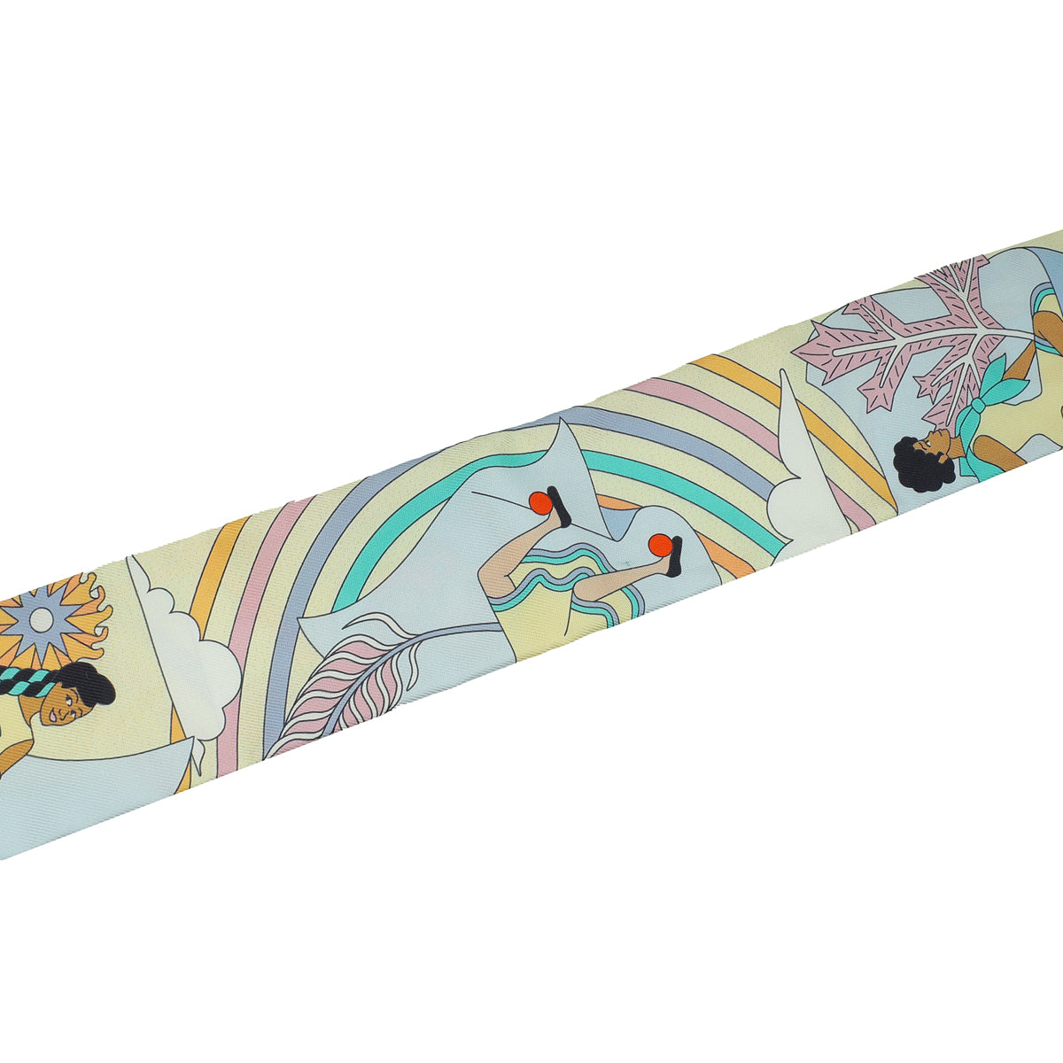 Hermes Tricolor Carres Volants Silk Twilly