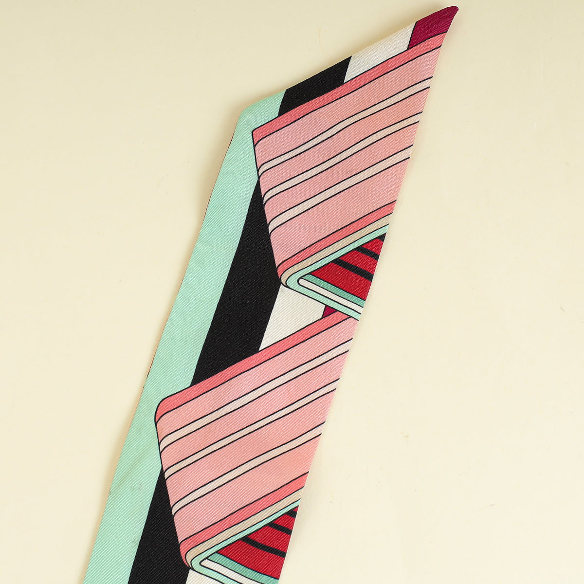Hermes Multicolor Sangles En ZigZag Silk Twilly