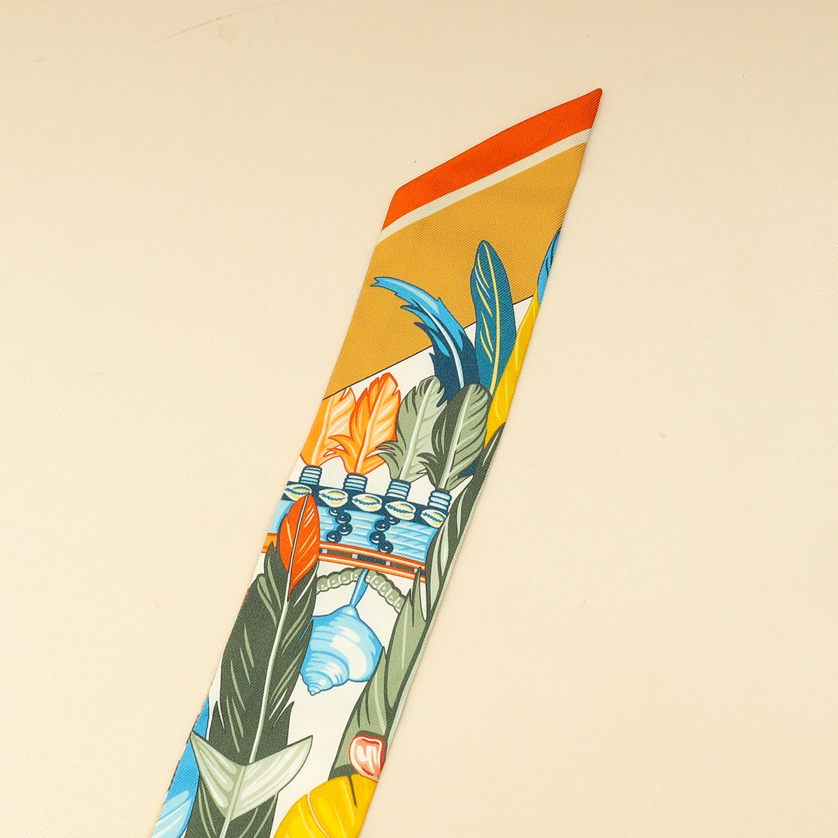 Hermes Tricolor La Danse Pacifique Silk Twilly
