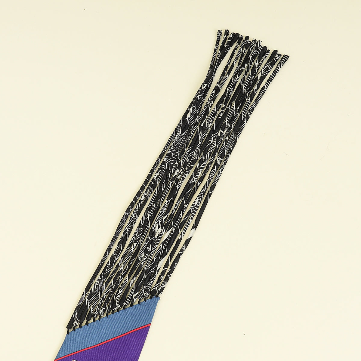 Hermes Violet Multicolor Au Bloc Fringed Twilly