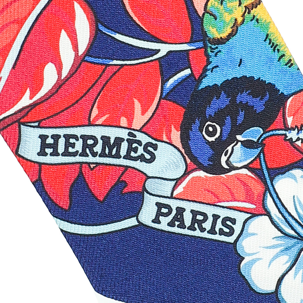 Hermes Marine Rouge Brun Silk Jungle Love Twilly
