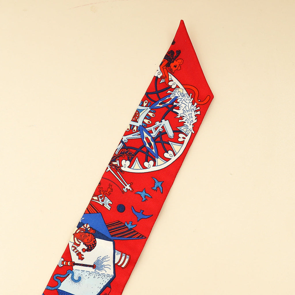 Hermes Tricolor La Folle Parade Silk Twilly