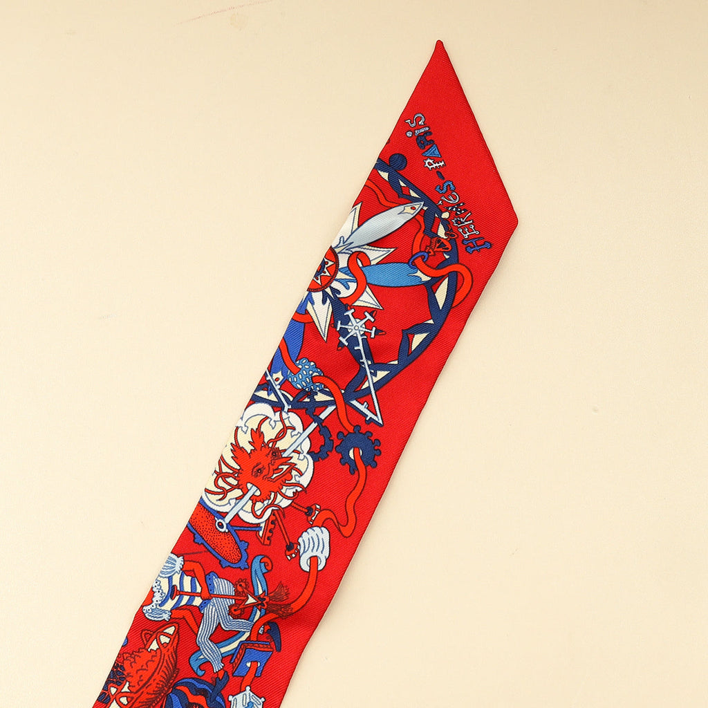 Hermes Tricolor La Folle Parade Silk Twilly