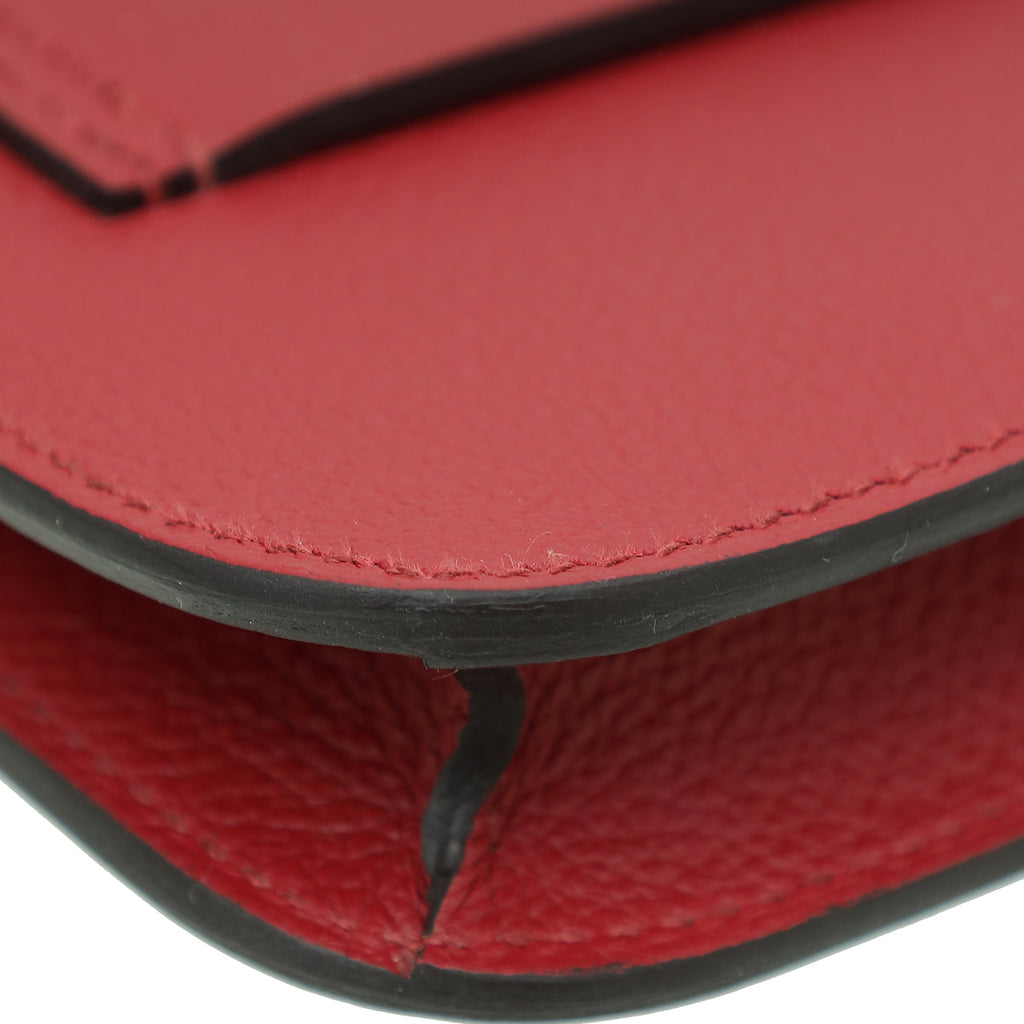 Hermes Rouge H Constance Evercolor Slim Wallet