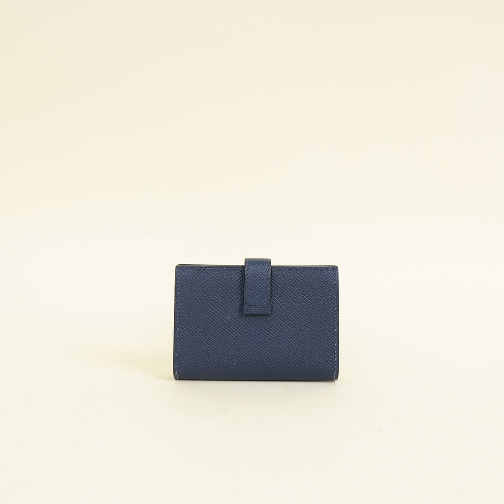 Hermes Bleu Saphir Bearn Card Holder Wallet