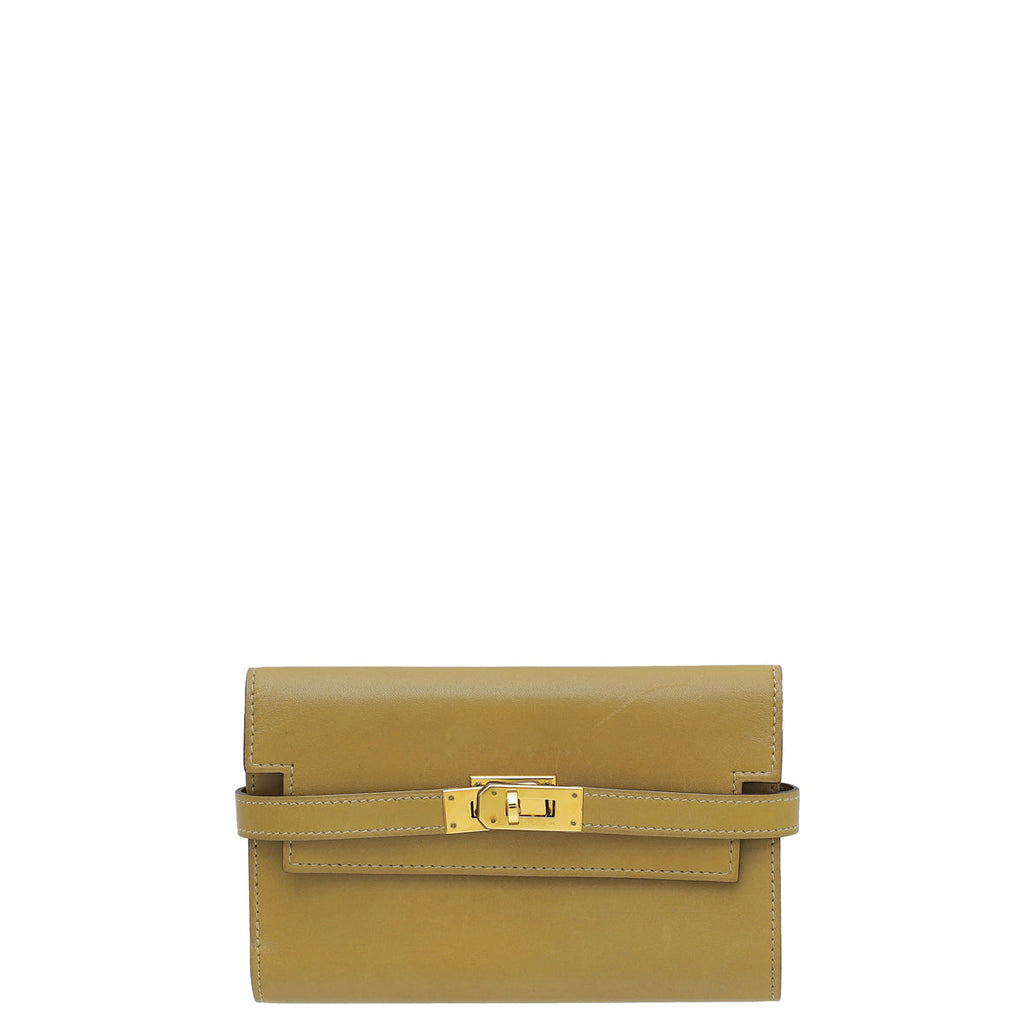 Hermes Biscuit Kelly Depliant Box Medium Wallet