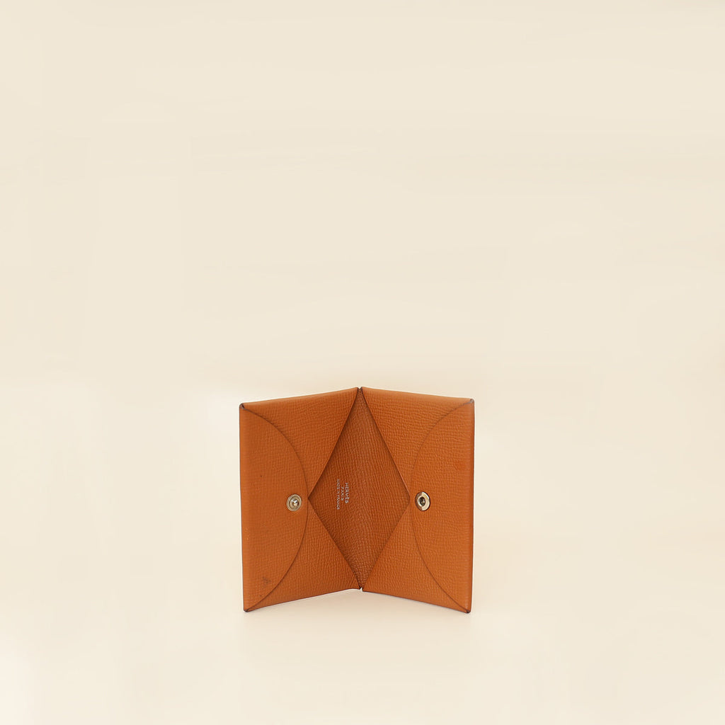 Hermes Gold Calvi Card Holder