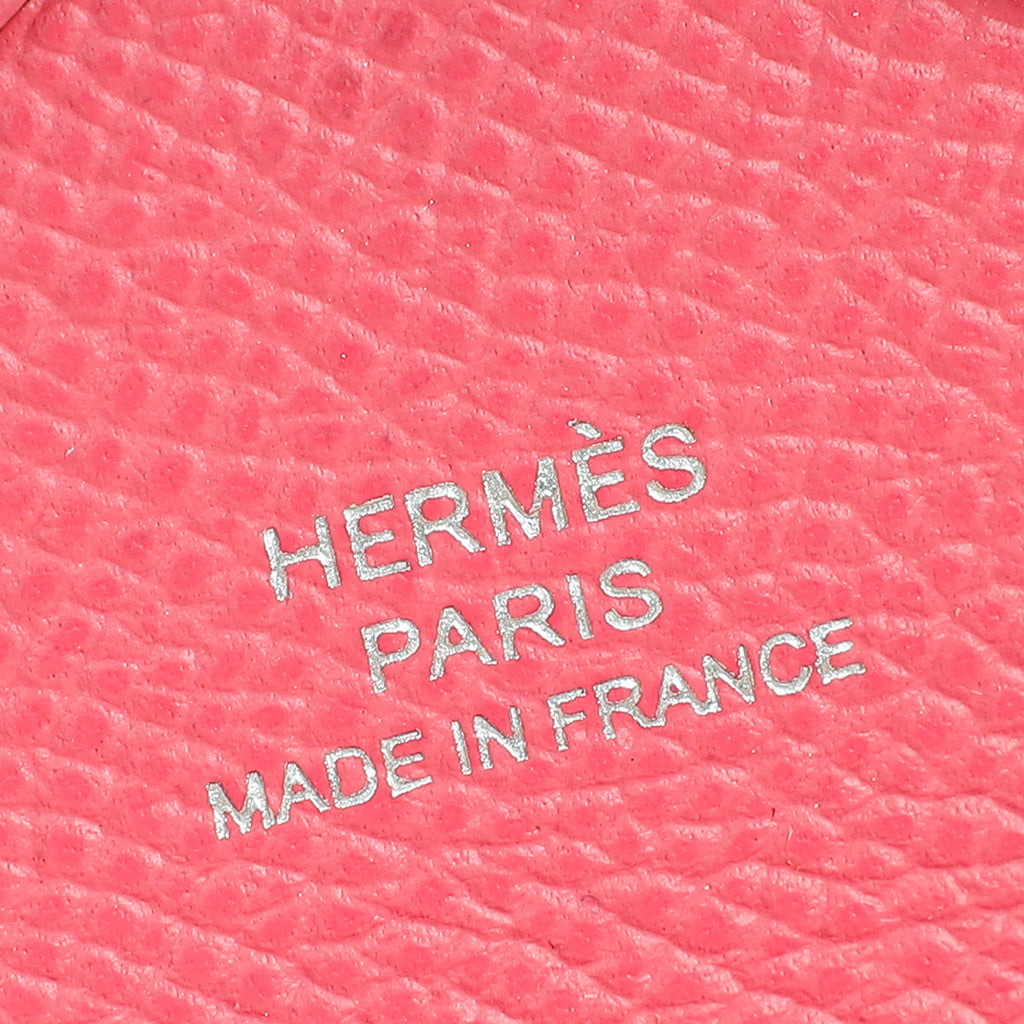 Hermes Rose Azalee Porte-Cartes Calvi Duo Compact Card Holder