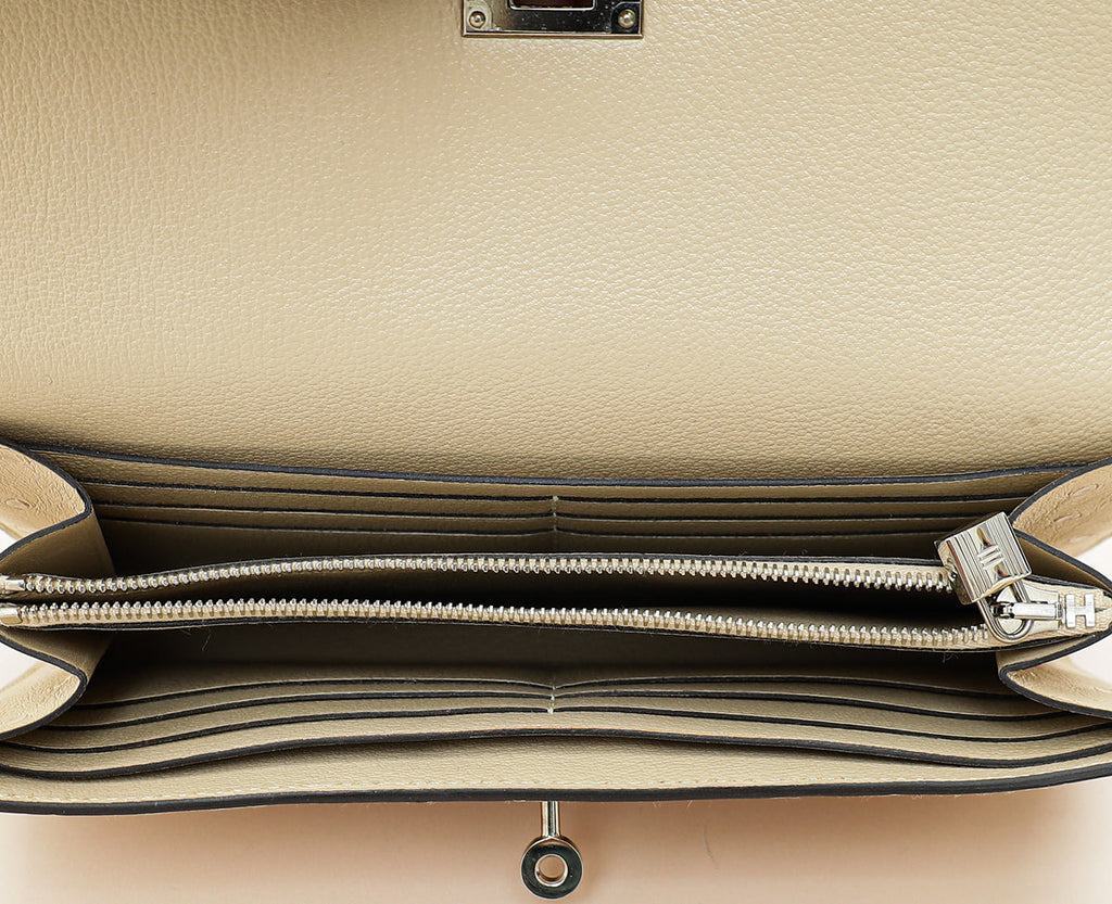 Hermes Parchemin Ostrich Kelly Wallet