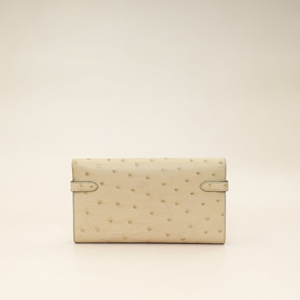 Hermes Parchemin Ostrich Kelly Wallet