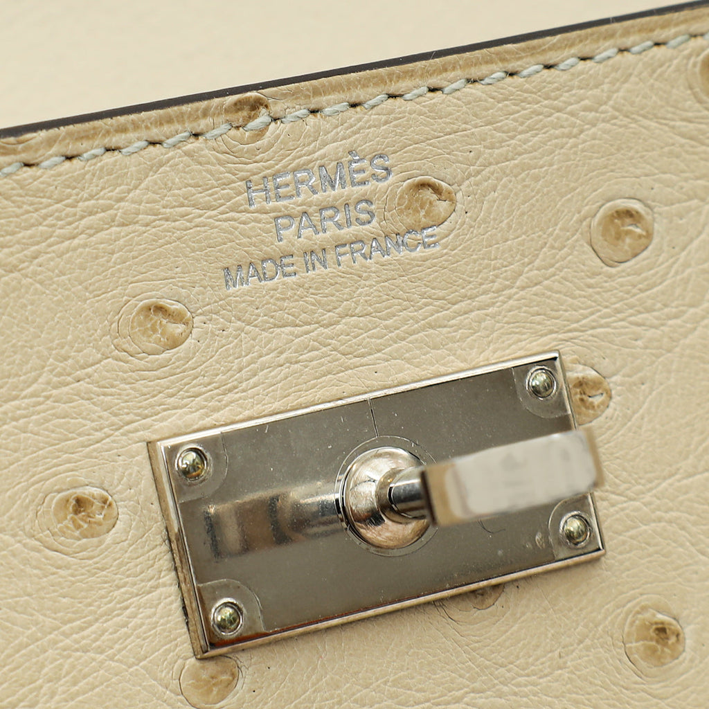 Hermes Parchemin Ostrich Kelly Wallet