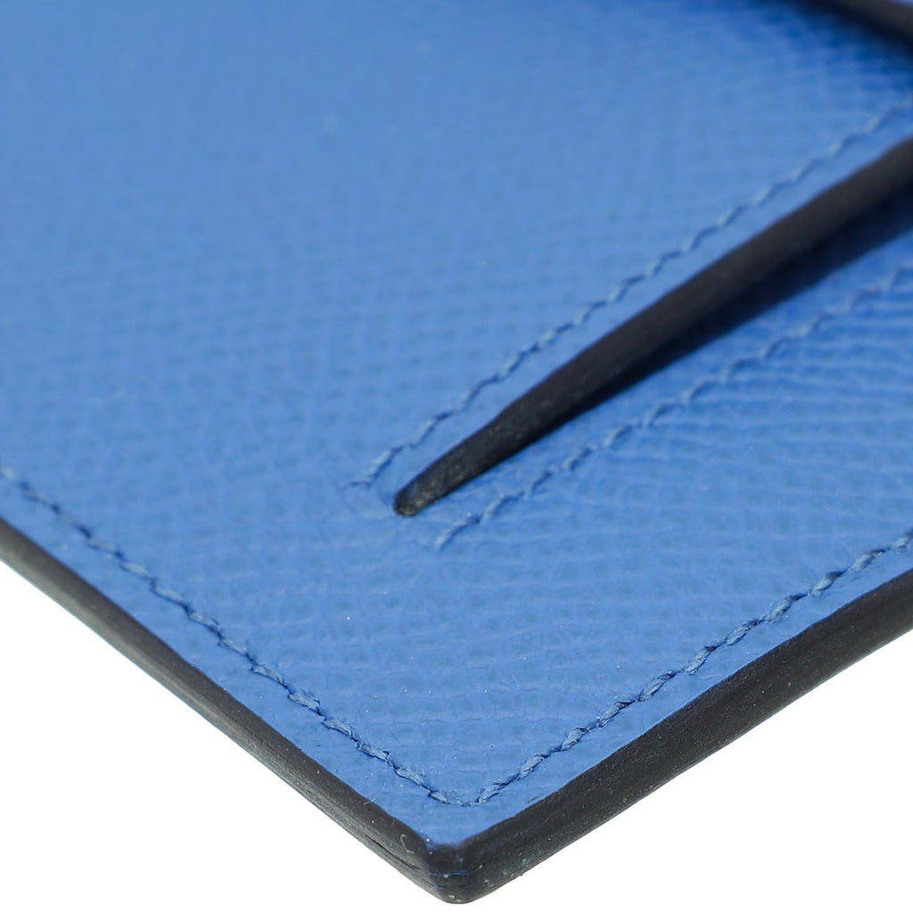 Hermes Bleu France Kelly Pocket Compact Wallet