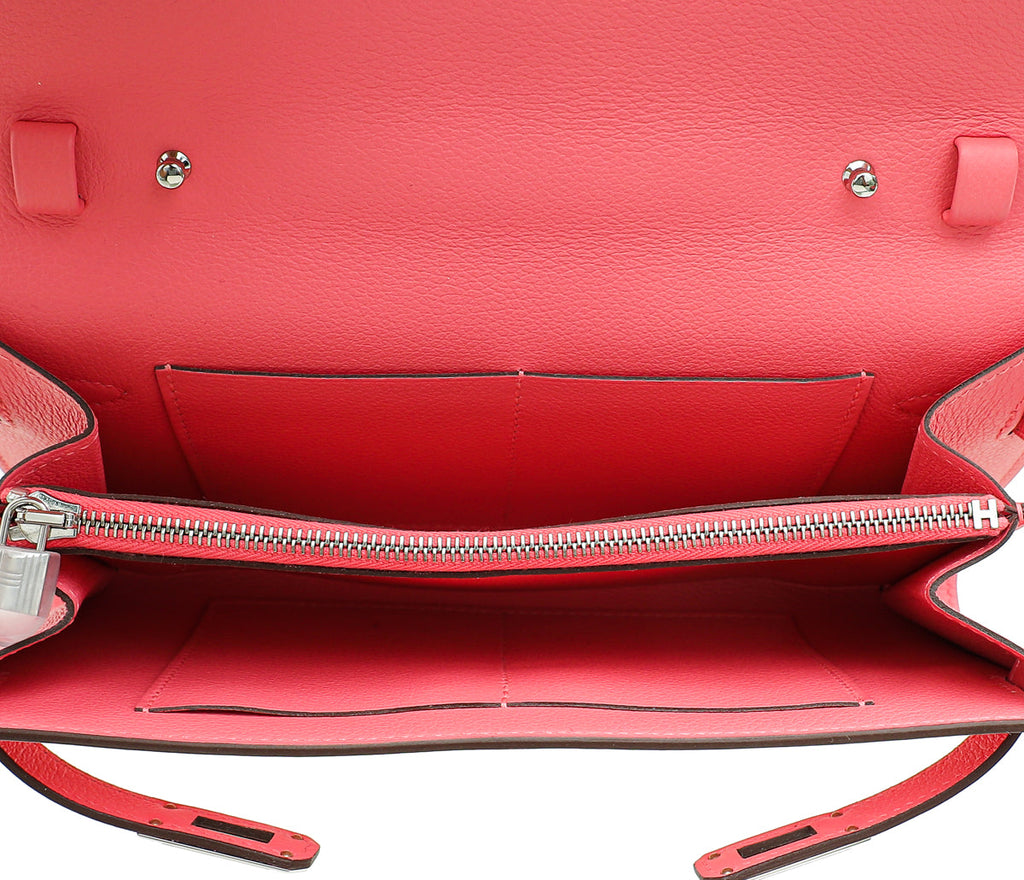 Hermes Rose Azalee Kelly To Go Evercolor Wallet