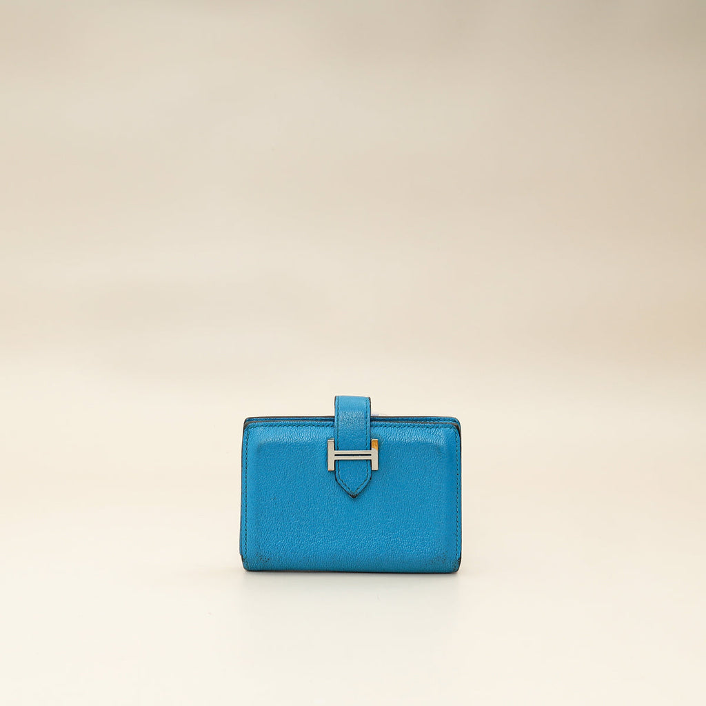 Hermes Bleu Izmir Bearn Evercolor Wallet