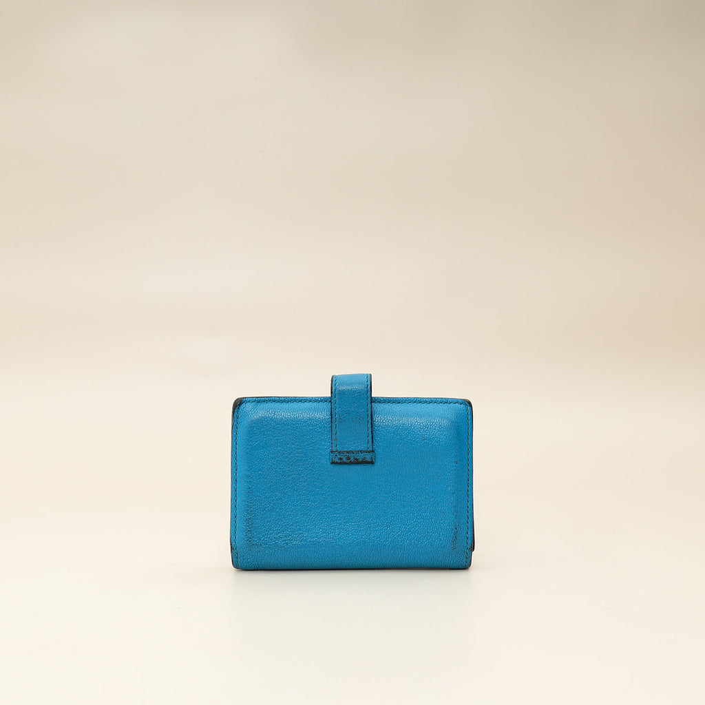 Hermes Bleu Izmir Bearn Evercolor Wallet