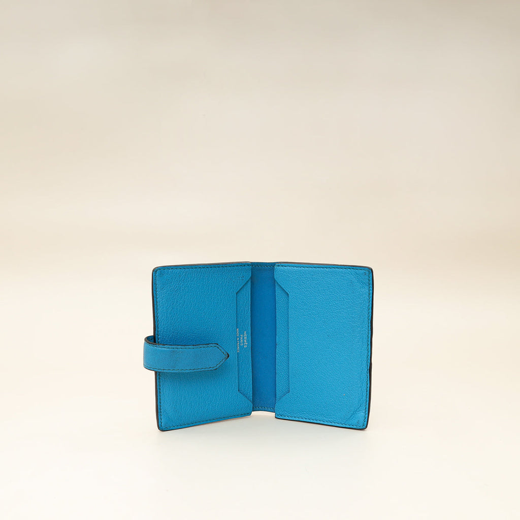 Hermes Bleu Izmir Bearn Evercolor Wallet