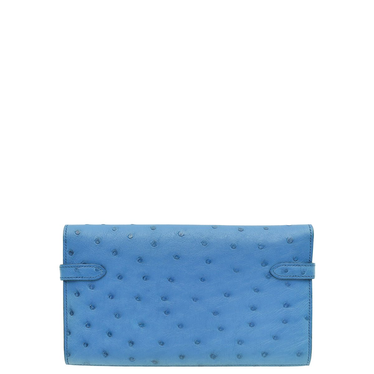 Hermes Bleuet Ostrich Kelly Classic Wallet