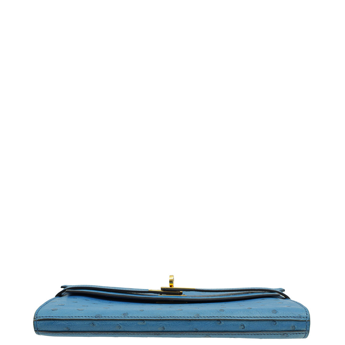Hermes Bleuet Ostrich Kelly Classic Wallet