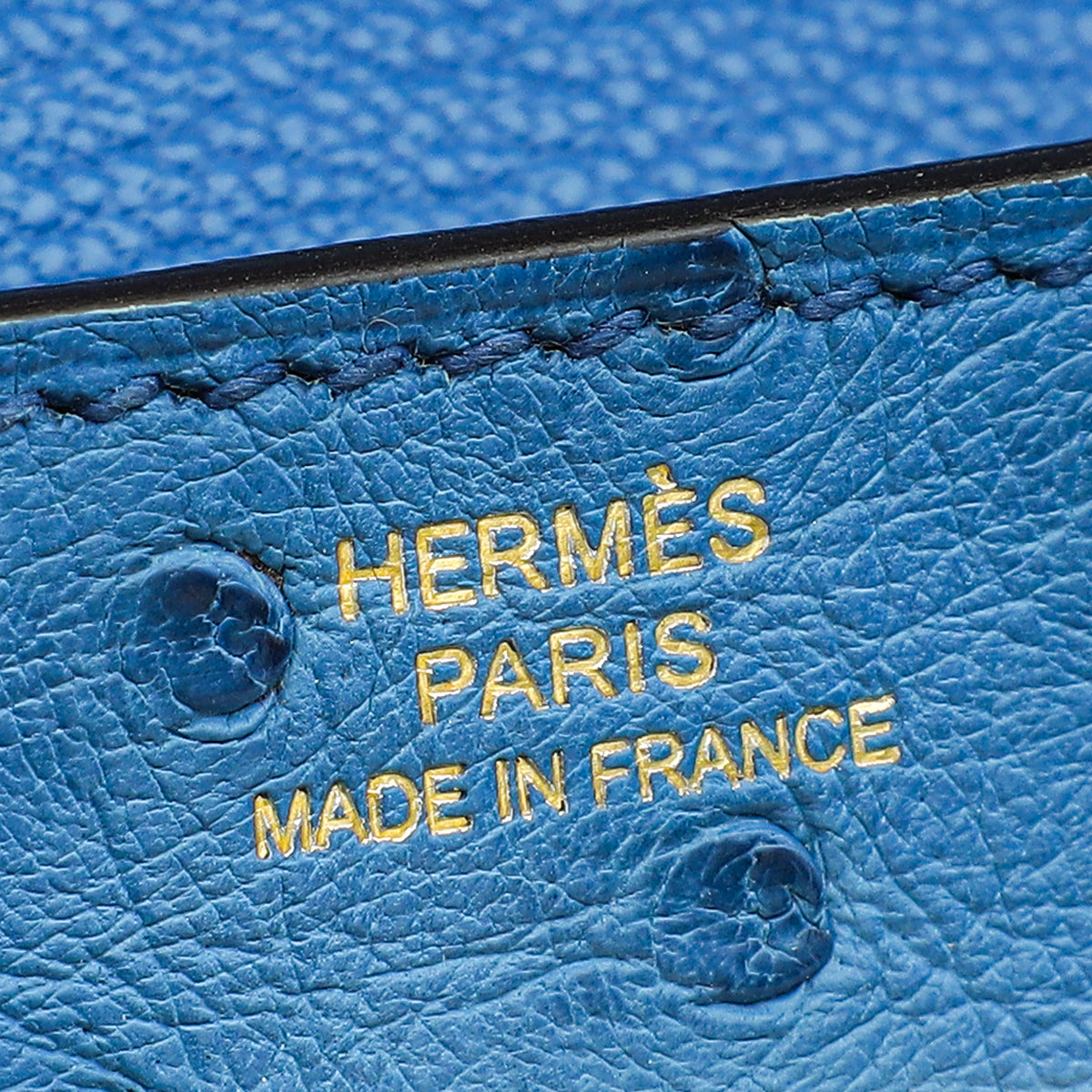 Hermes Bleuet Ostrich Kelly Classic Wallet