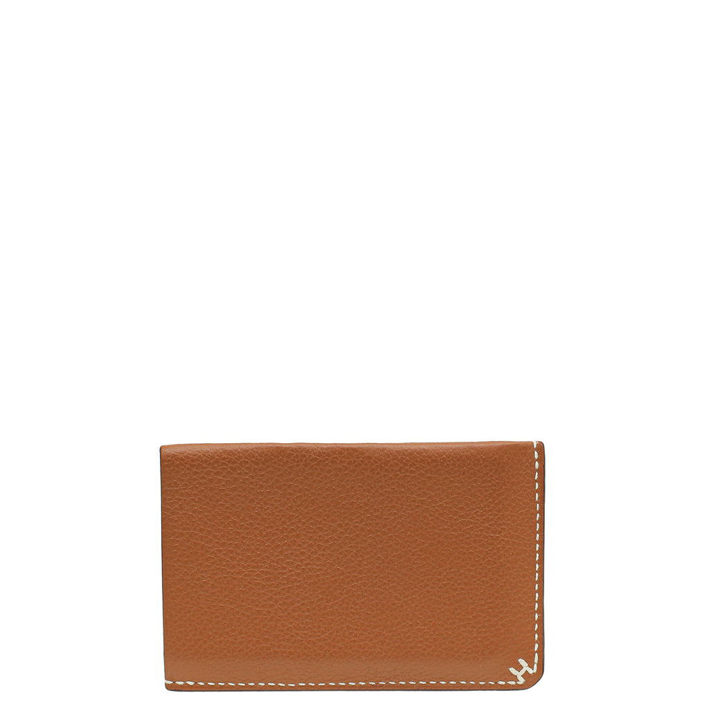 Hermes Gold H Sellier Card Holder