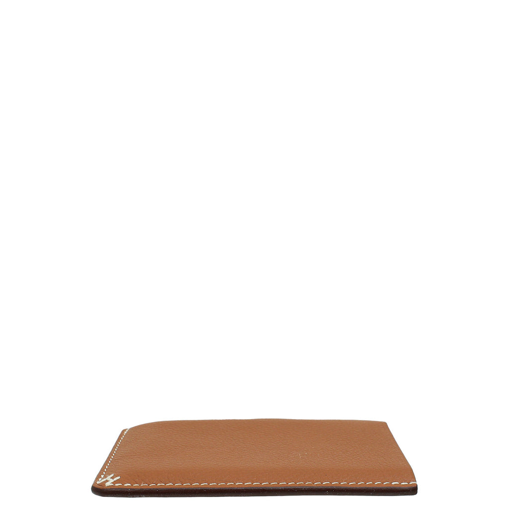 Hermes Gold H Sellier Card Holder