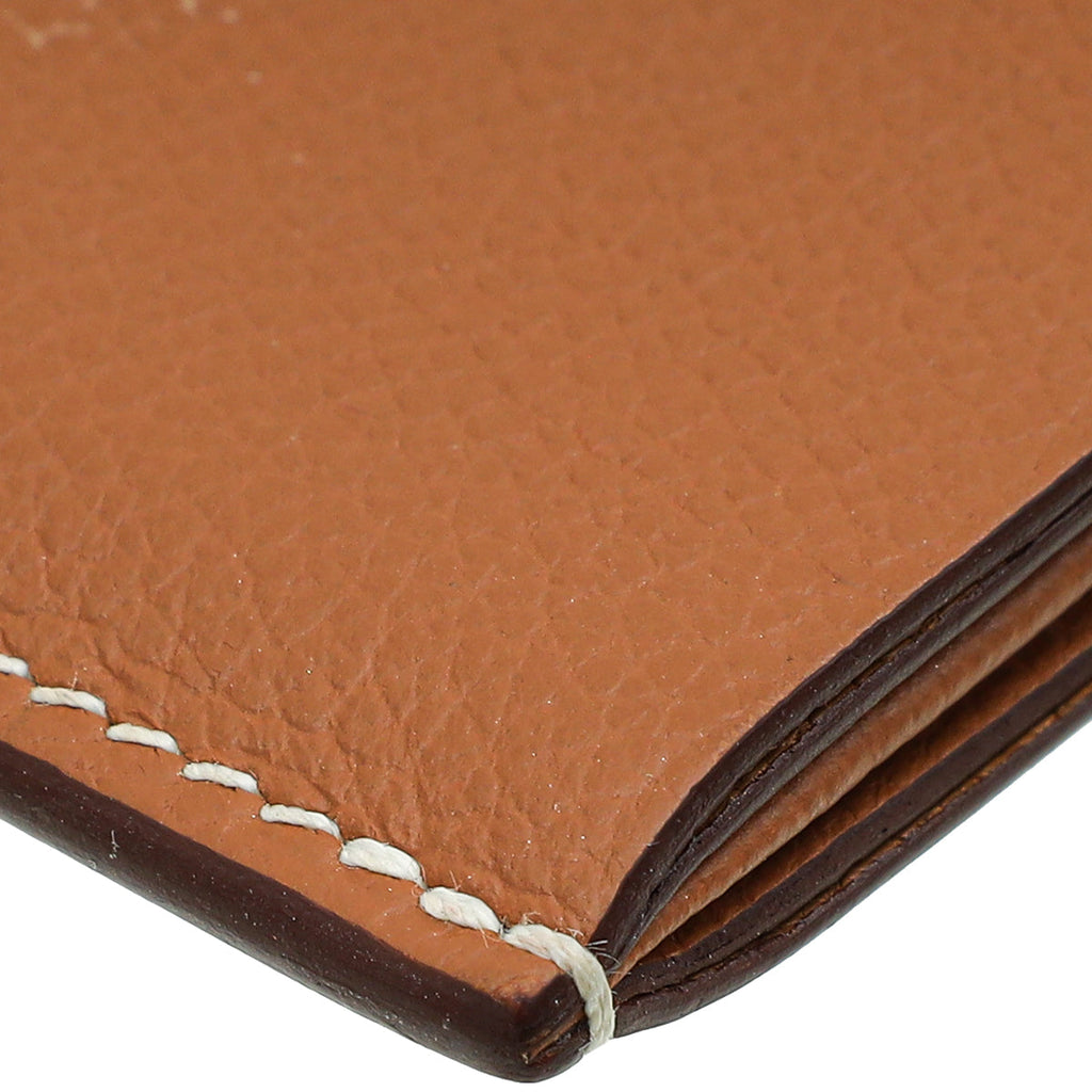 Hermes Gold H Sellier Card Holder