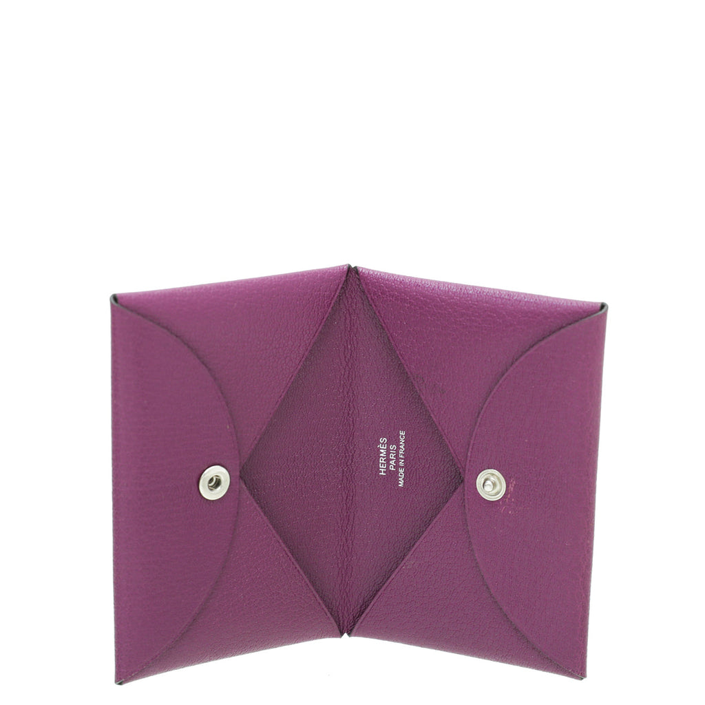 Hermes Anemone Chevre Mysore Calvi Card Holder