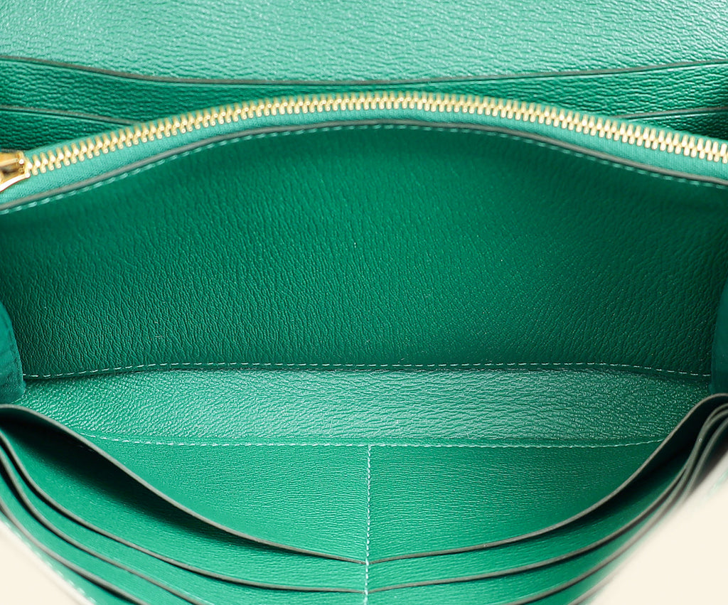 Hermes Vert Emeraude Classic Kelly Wallet