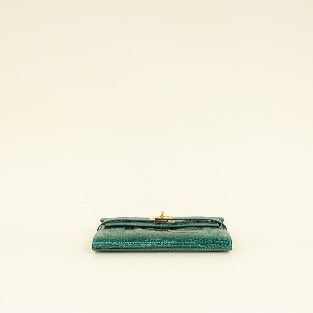 Hermes Vert Emeraude Classic Kelly Wallet
