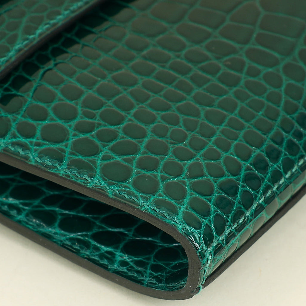 Hermes Vert Emeraude Classic Kelly Wallet