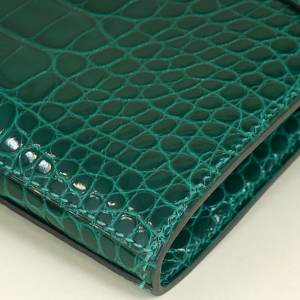 Hermes Vert Emeraude Classic Kelly Wallet