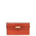 Hermes Cognac Ostrich Kelly Classic Wallet