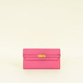 Hermes Rose Mexico Kelly Classic Wallet