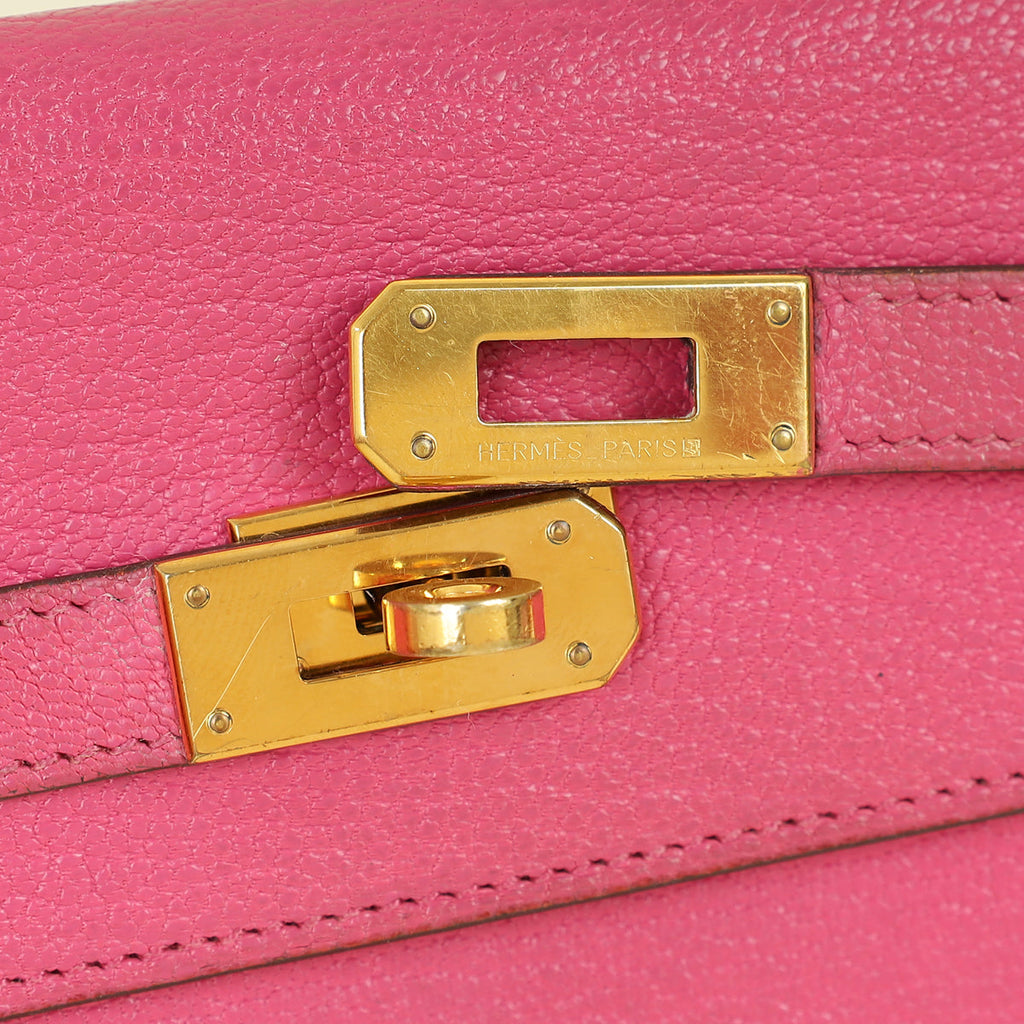 Hermes Rose Mexico Kelly Classic Wallet