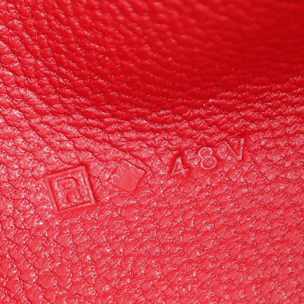 Hermes Rouge Grenate Mysore Goatskin Bearn Wallet