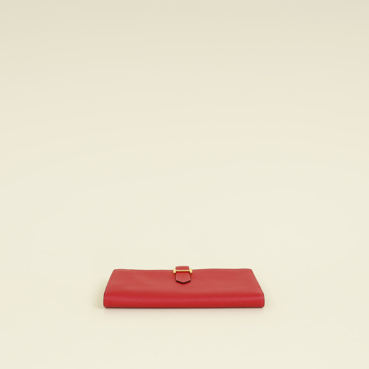 Hermes Rouge Grenate Mysore Goatskin Bearn Wallet