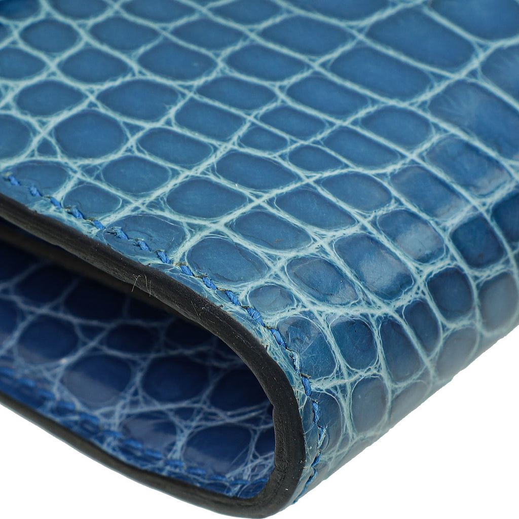 Hermes Bleu Zellige Alligator Constance Wallet