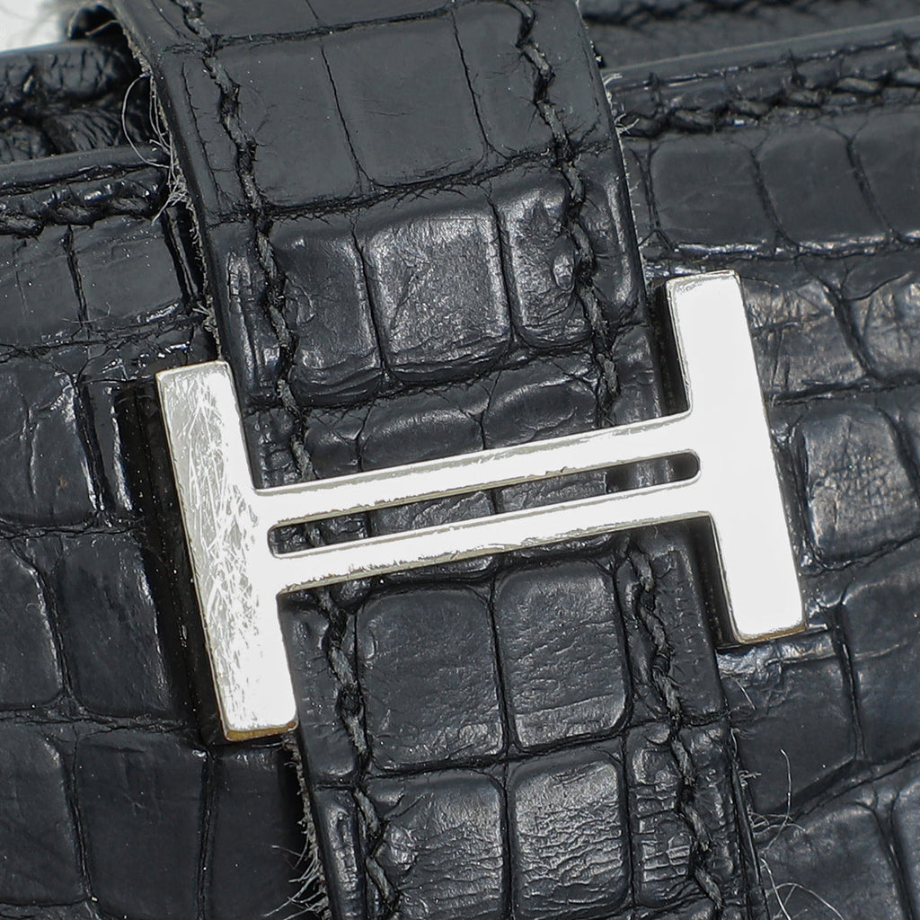 Hermes Noir Alligator Bearn Wallet