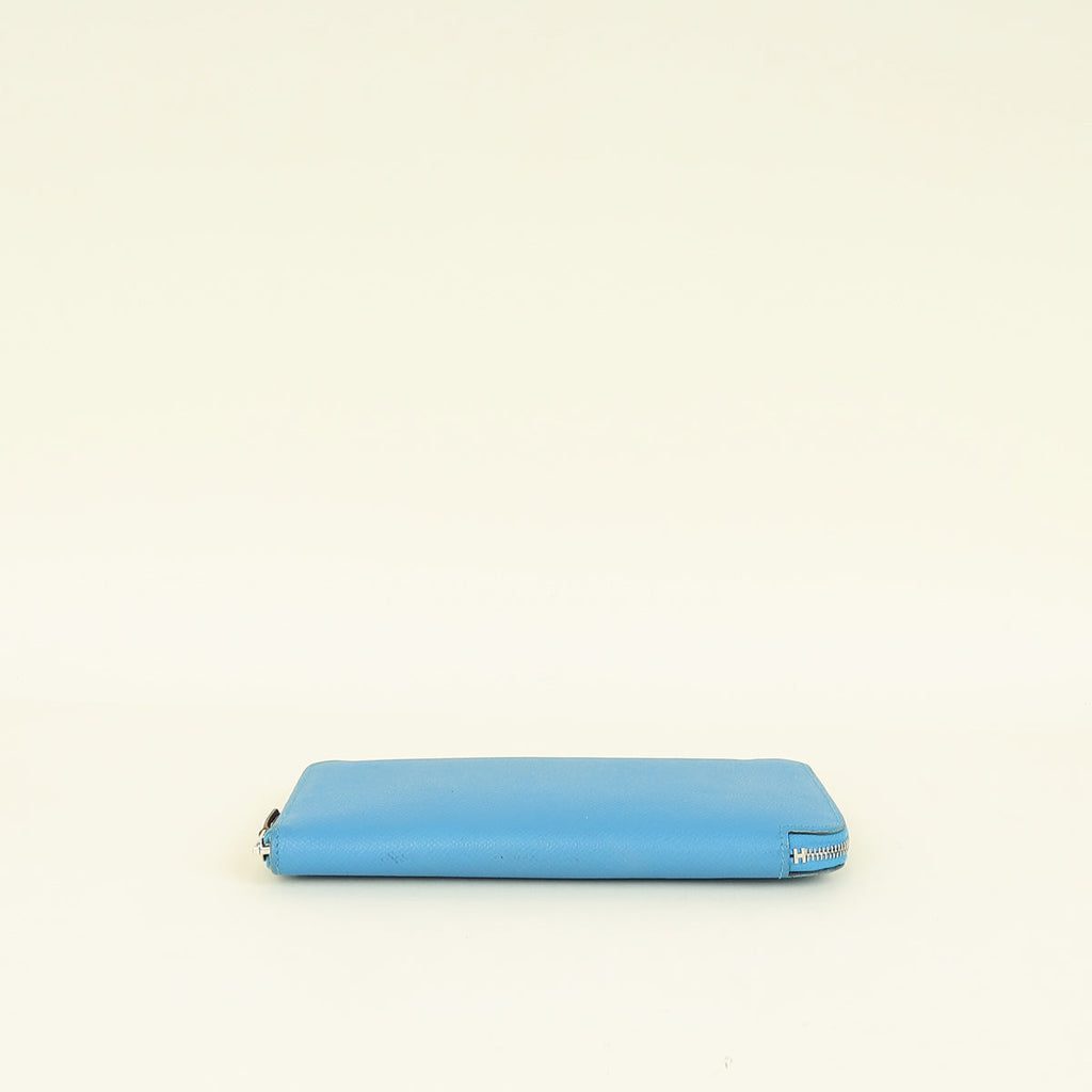Hermes Bleu Zanzibar Silk'In Classique Long Wallet