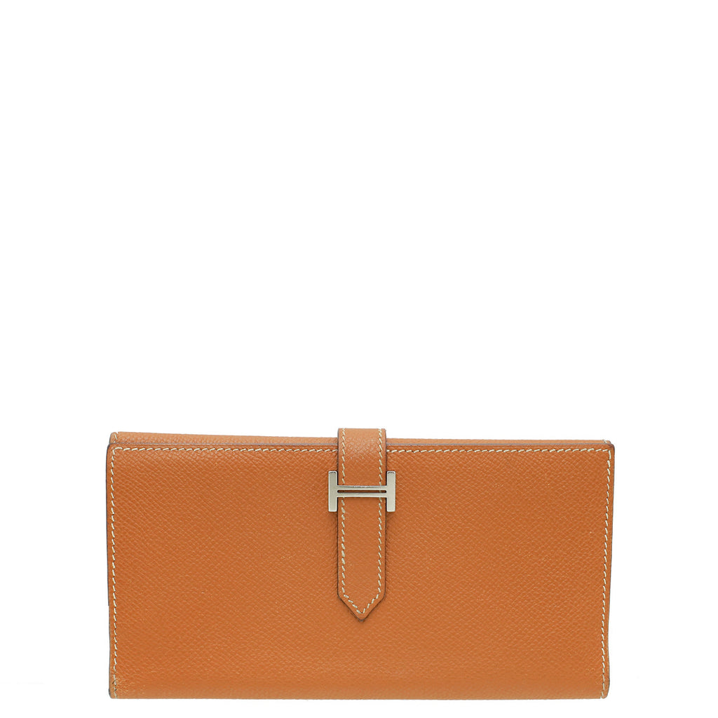 Hermes Gold Trifold Bearn Wallet