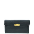 Hermes Noir Mysore Goatskin Kelly Classic Wallet