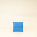 Hermes Bleu Hydra Mysore Goatskin Bastia Change Purse