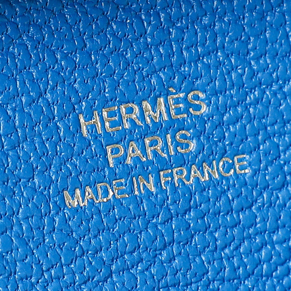 Hermes Bleu Hydra Mysore Goatskin Bastia Change Purse