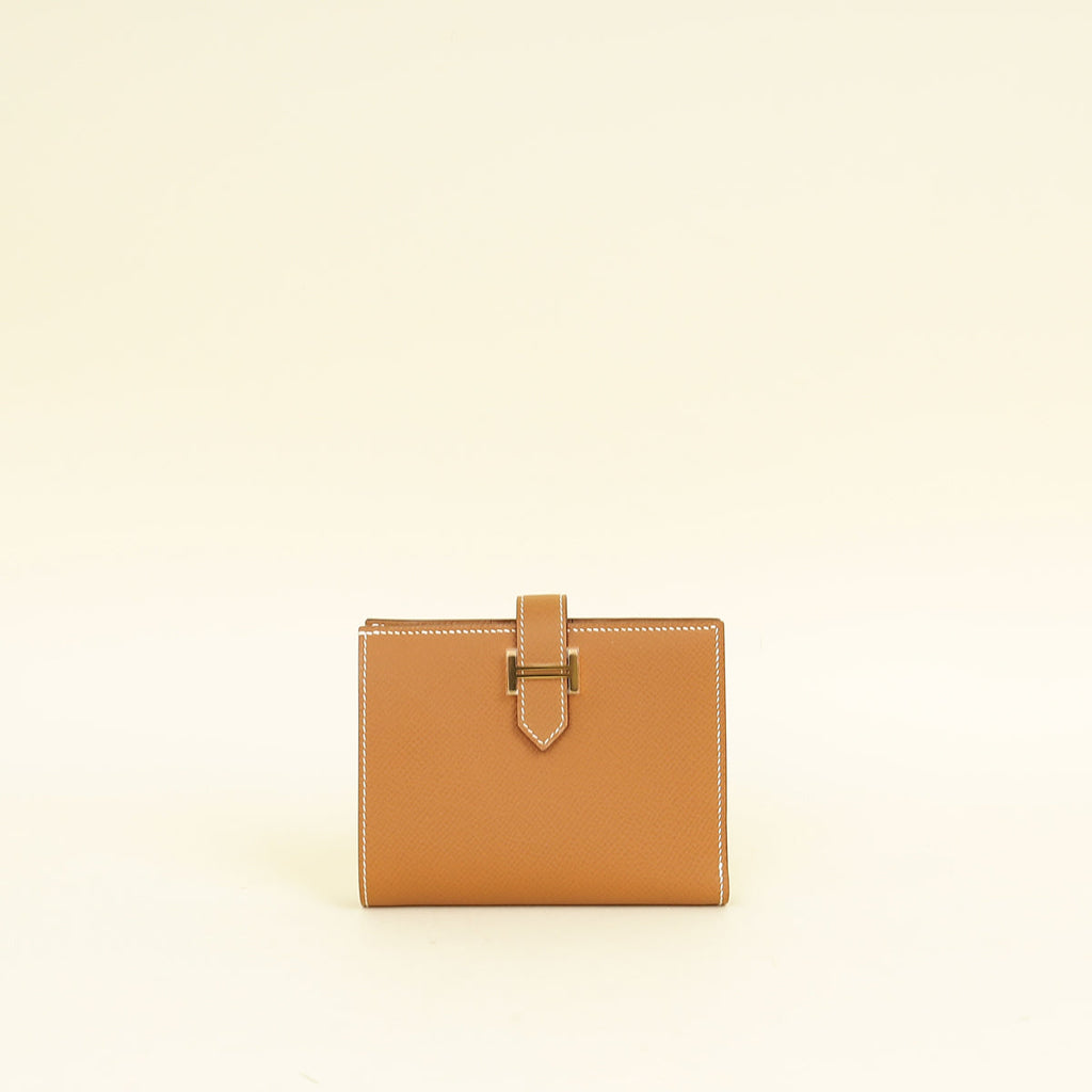 Hermes Gold Bearn Compact Wallet