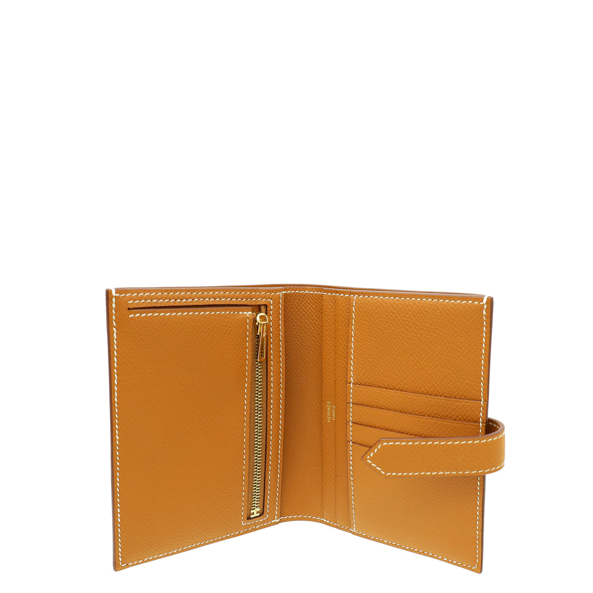 Hermes Gold Bearn Compact Wallet