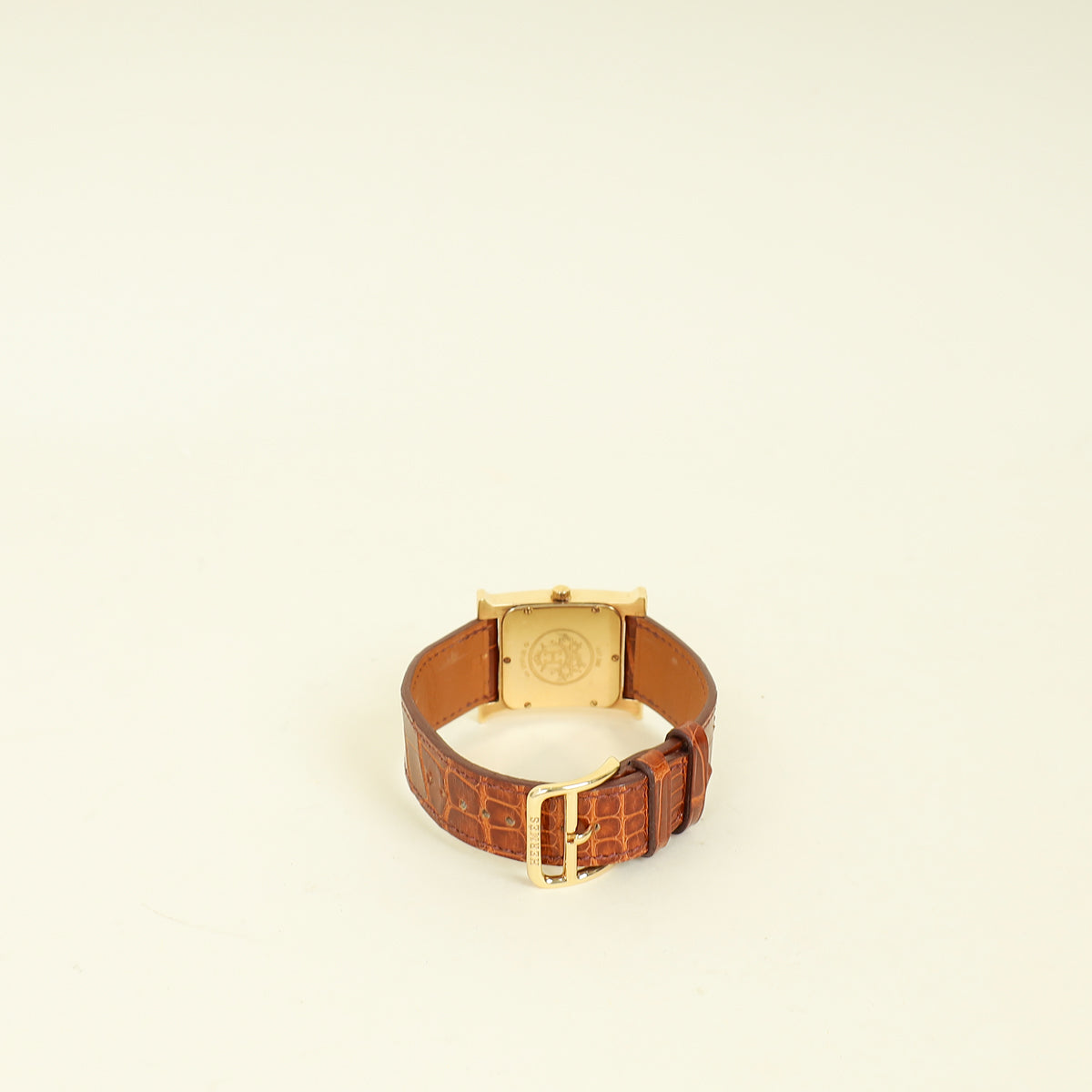Hermes Gold Diamond Heure Quartz Movement Medium Model, 30 mm H Watch