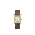 Hermes 18K Rose Gold Diamond Heure H Mini Model 21mm Quartz Watch