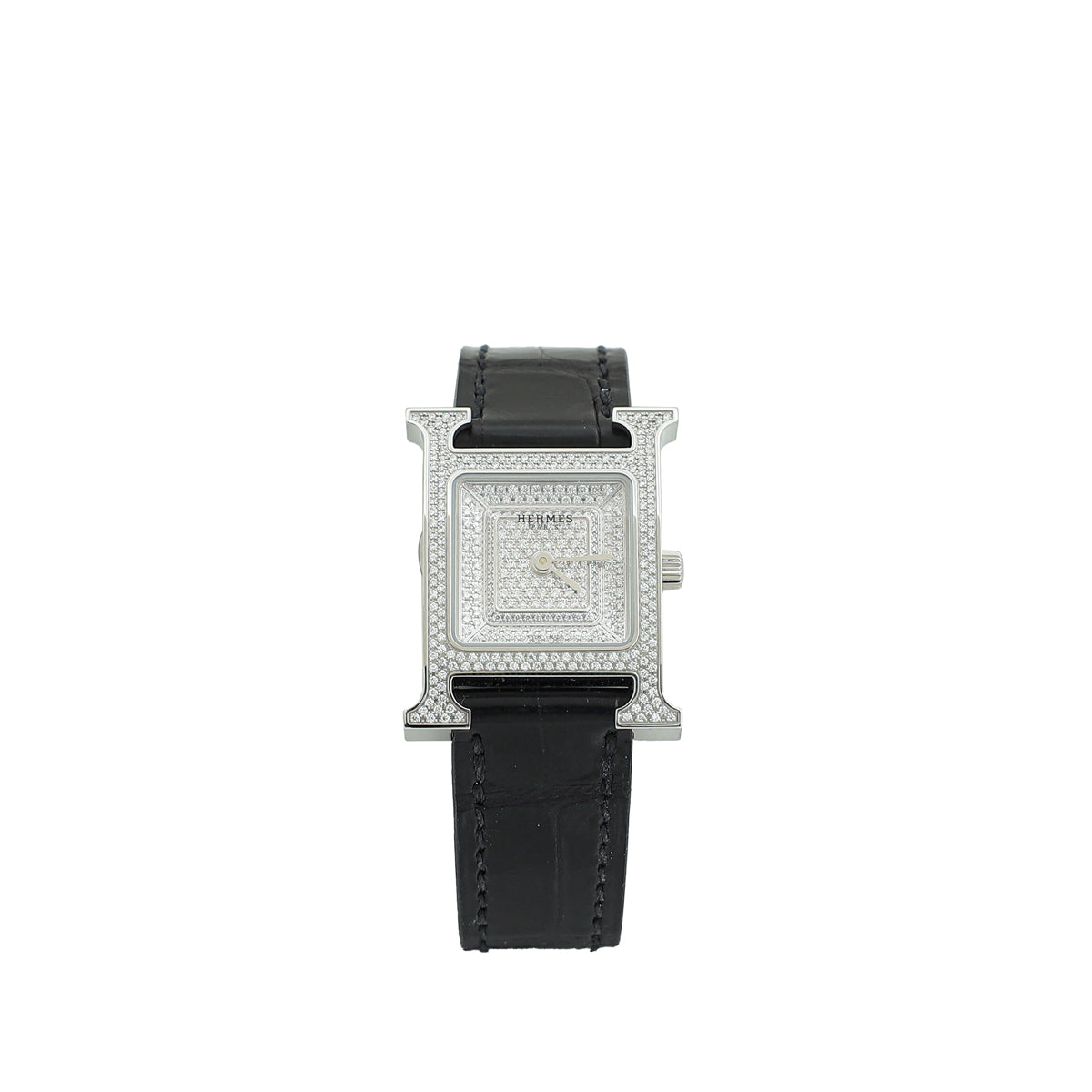 Hermes Stainless Steel Heure H Diamond, Small model, 25 mm Quartz Watch