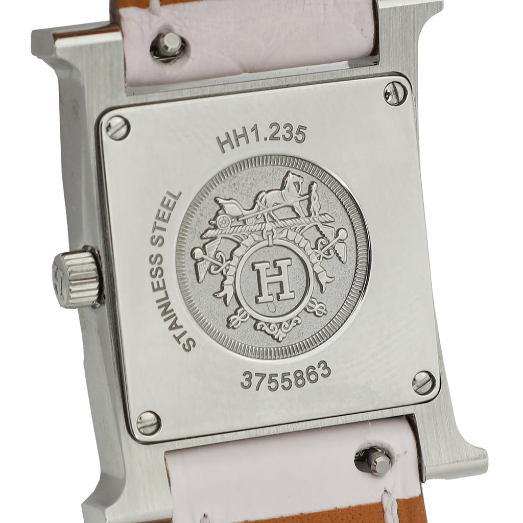 Hermes Stainless Steel Heure H Diamond Small Model 25mm Watch